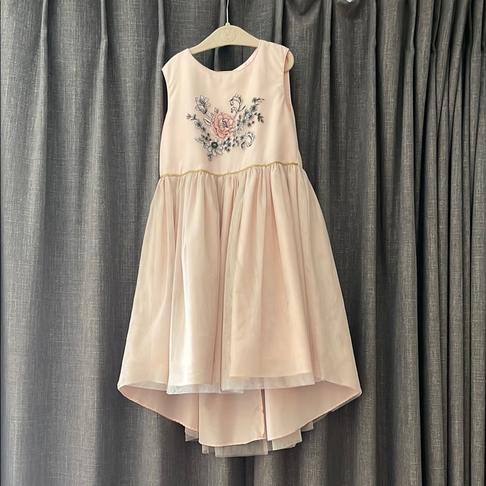 Fancy Pink Floral Kids Dress